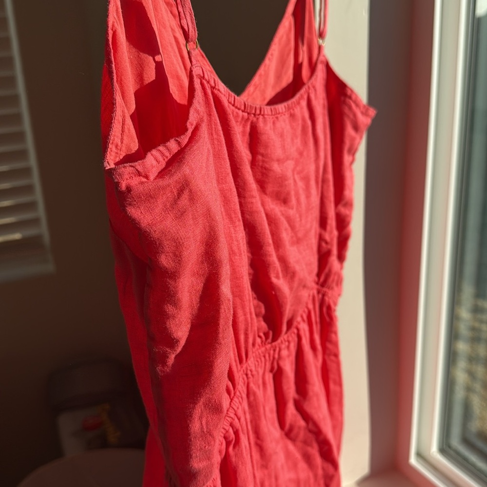 J. Crew linen Sleeveless Dress L coral